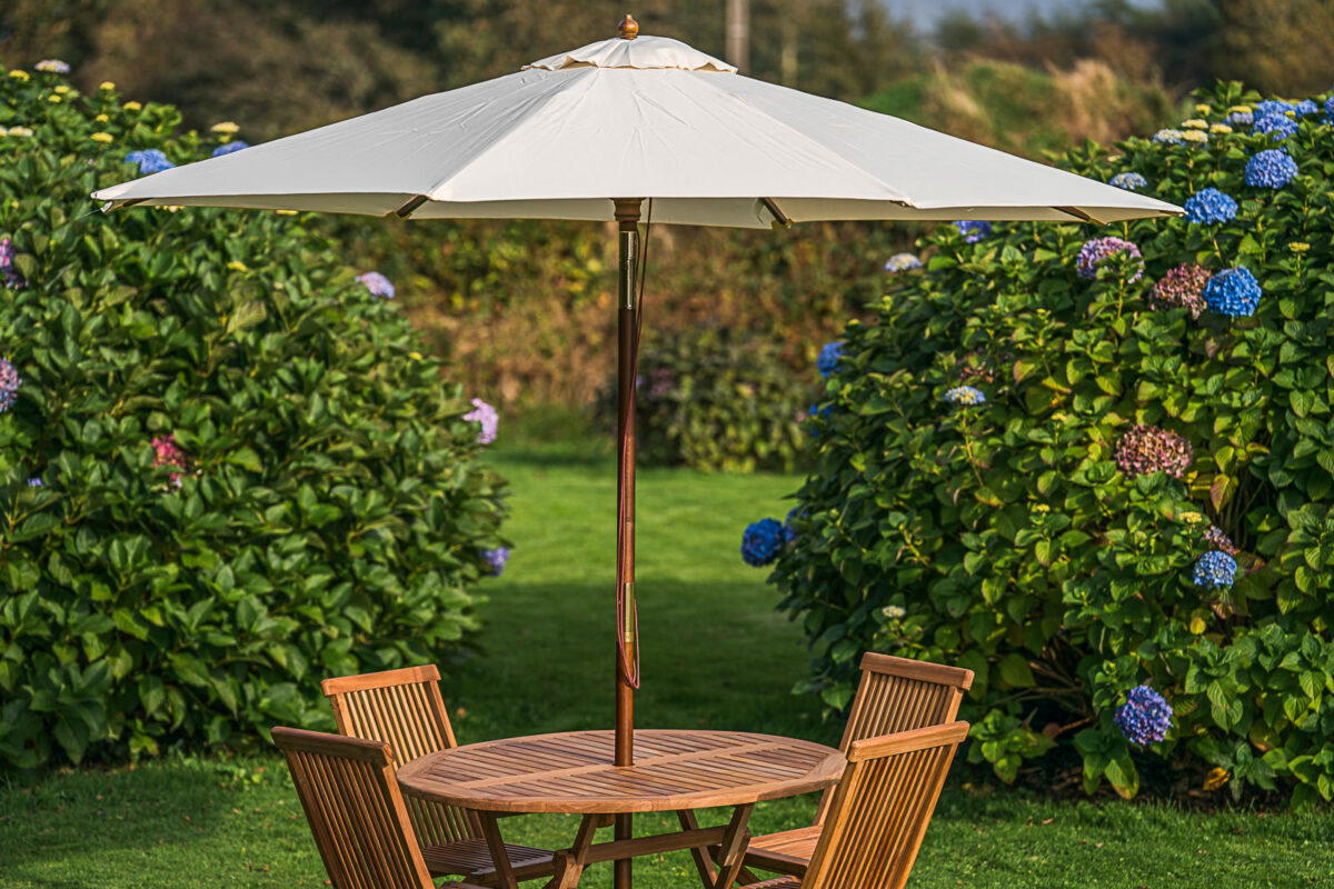 Cream 3m Round Tilting Garden Parasol-3431