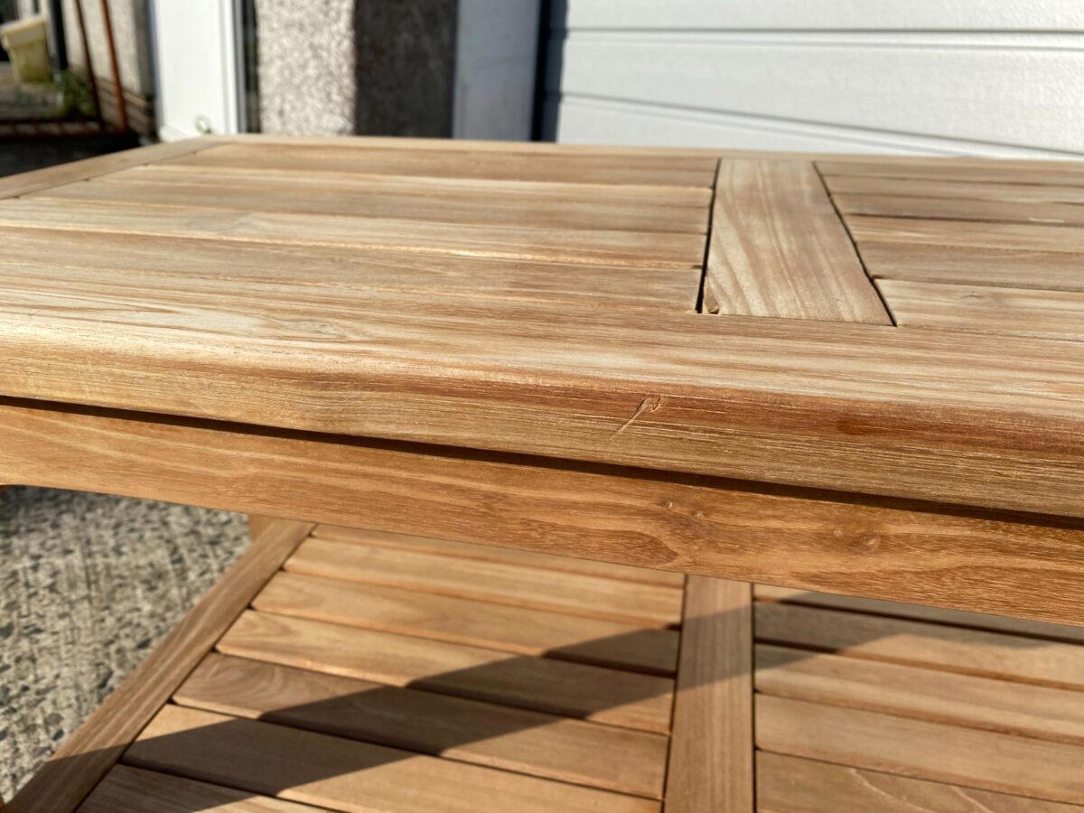 Solid Teak 90cm Rectangular Coffee Table with Shelf - Clearance-3491
