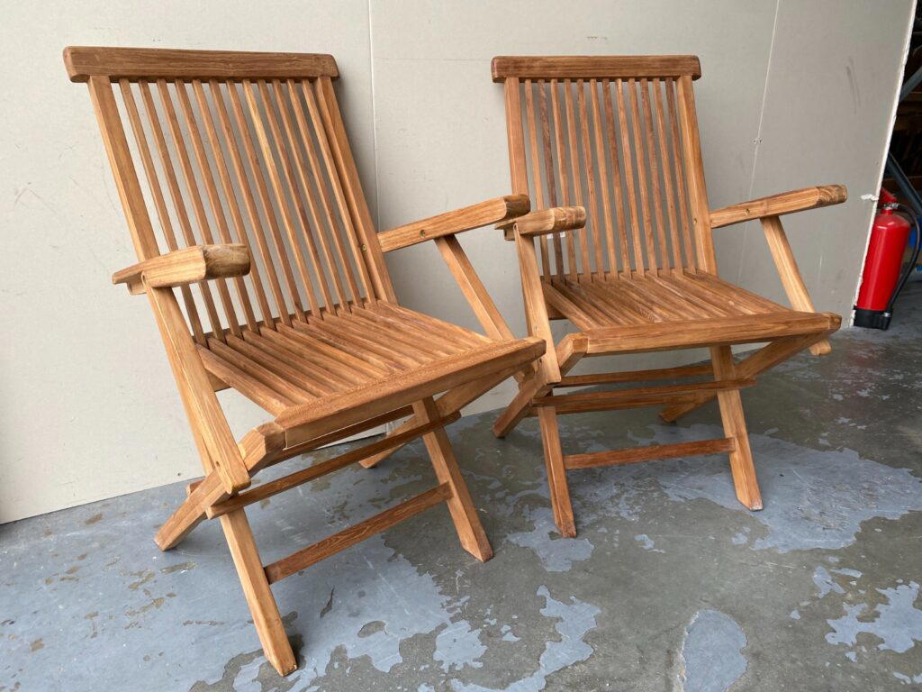 Folding Armchairs (Pair) - Clearance-3508