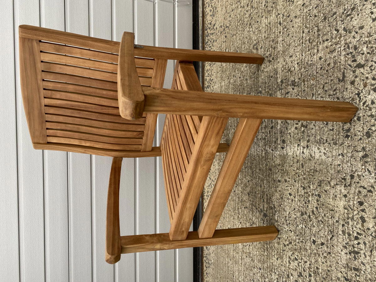 Pair of Charlotte Solid Teak Stacking Chairs - Clearance-3586