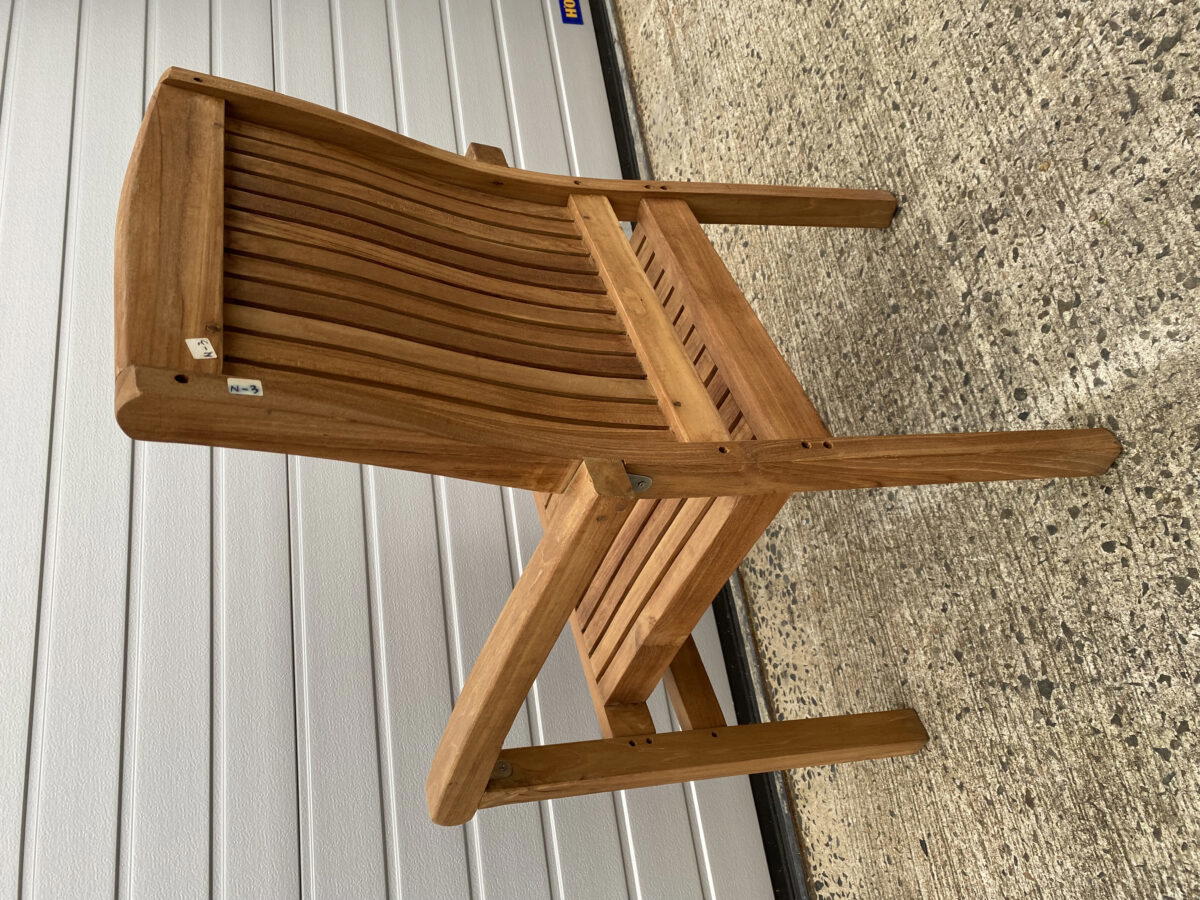 Pair of Charlotte Solid Teak Stacking Chairs - Clearance-3589